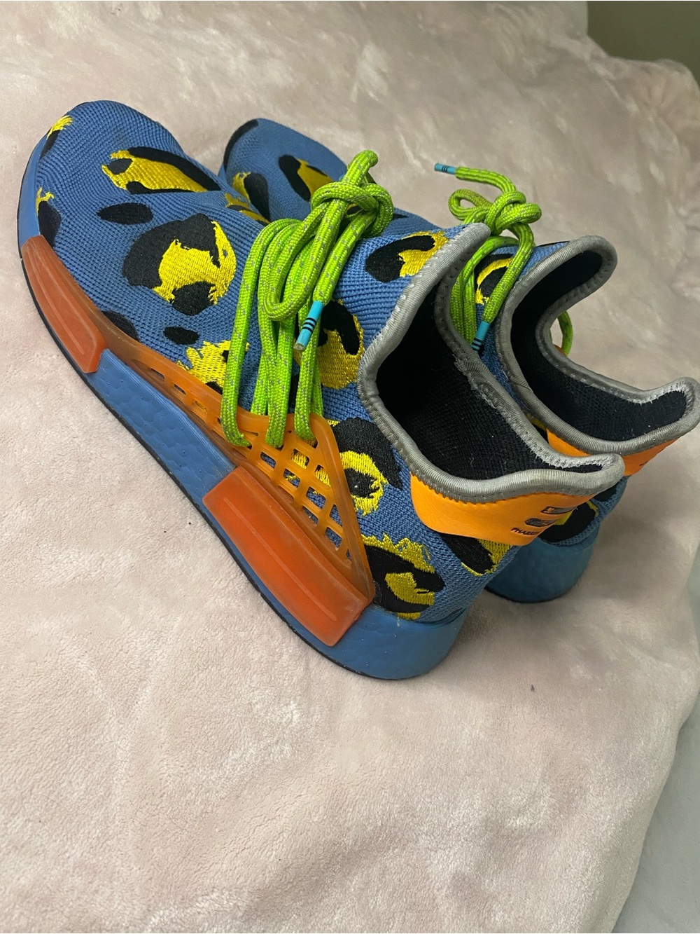 Adidas x Pharrell Williams HU NMD Altered Blue Animal Print Men Shoes size 8.5 - Picture 2 of 7